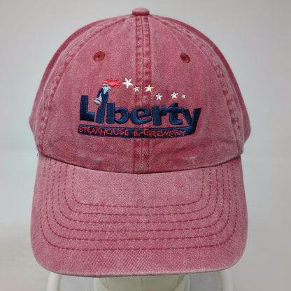 HeadShot Baseball Cap Red One Size Slideback Liberty Steakhouse Brewery Hat SC