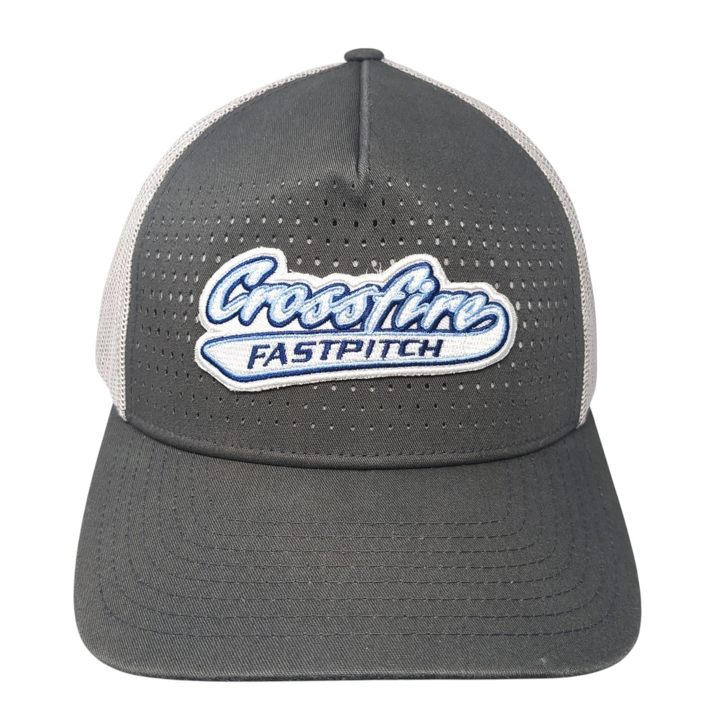 Crossfire Fastpitch Snapback Trucker Hat Gray One Size Mesh Back Richardson