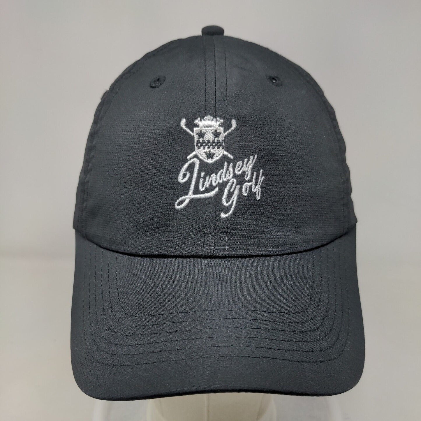 Lindsey Golf Est. 1981 Strapback Hat Black OS Adjustable Embroidered Imperial