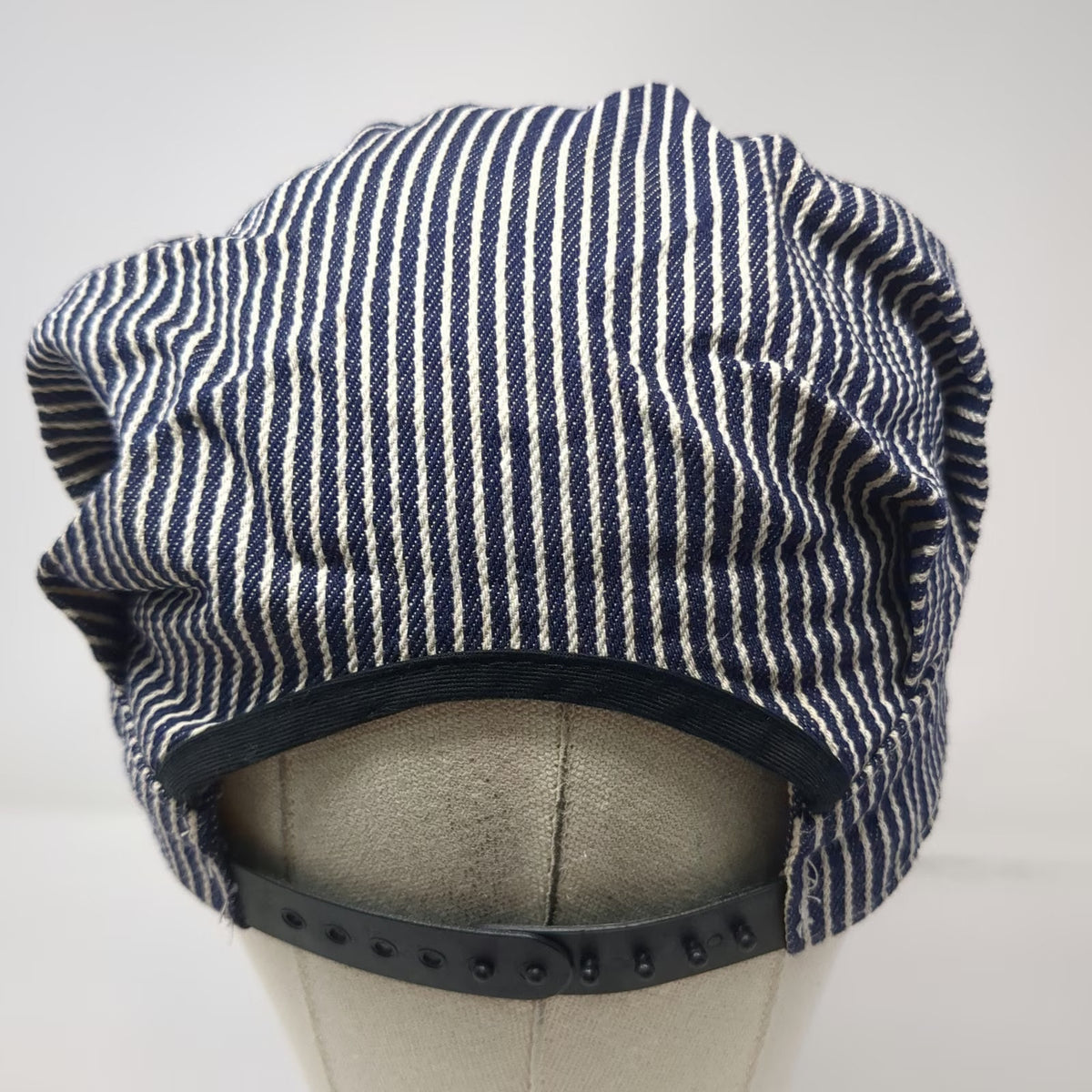 Merit Snapback Hat Blue White Hickory Stripe One Size Cotton Engineer Striped