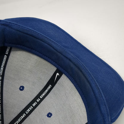 Nike Snapback Hat Blue One Size Air Swoosh Flat Brim Embroidered Athletic Sport