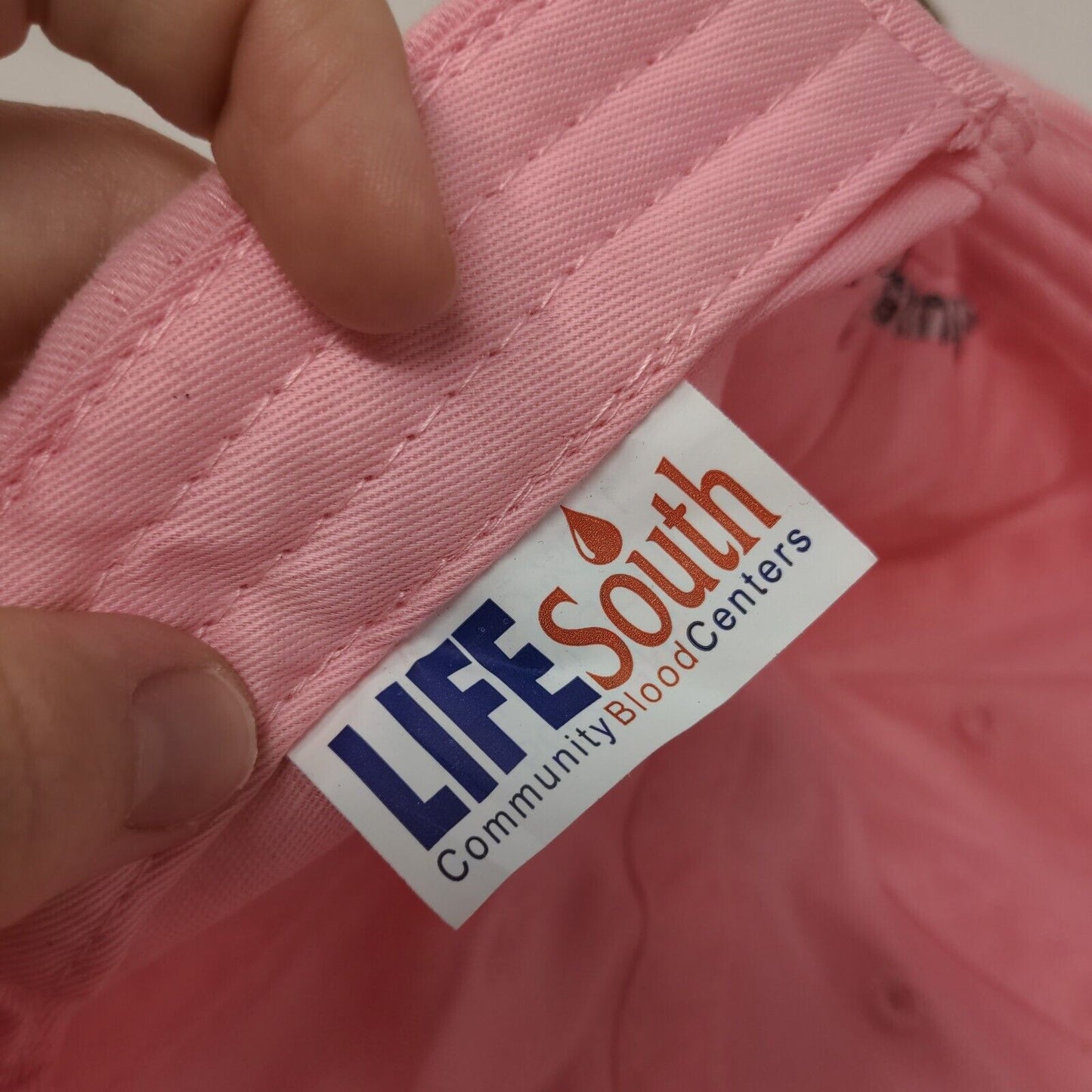 Life South Community Blood Centers Slideback Hat Pink One Size Embroidered