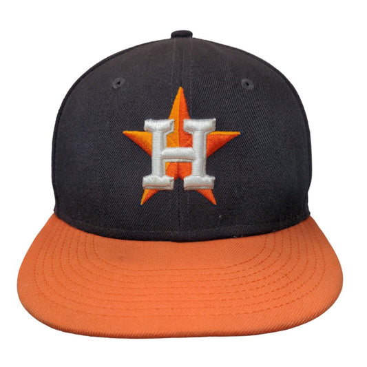 New Era Men's Fitted Flat Bill Hat 59Fifty Multicolor 7 1/4 Houston Astros Logo