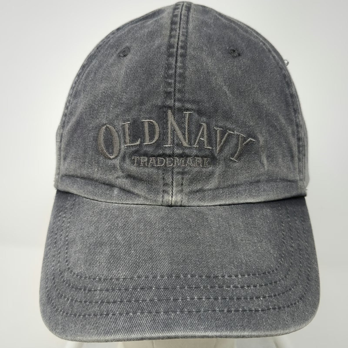 Old Navy Baseball Cap Gray M Washed Cotton Tonal Logo Slideback Hat