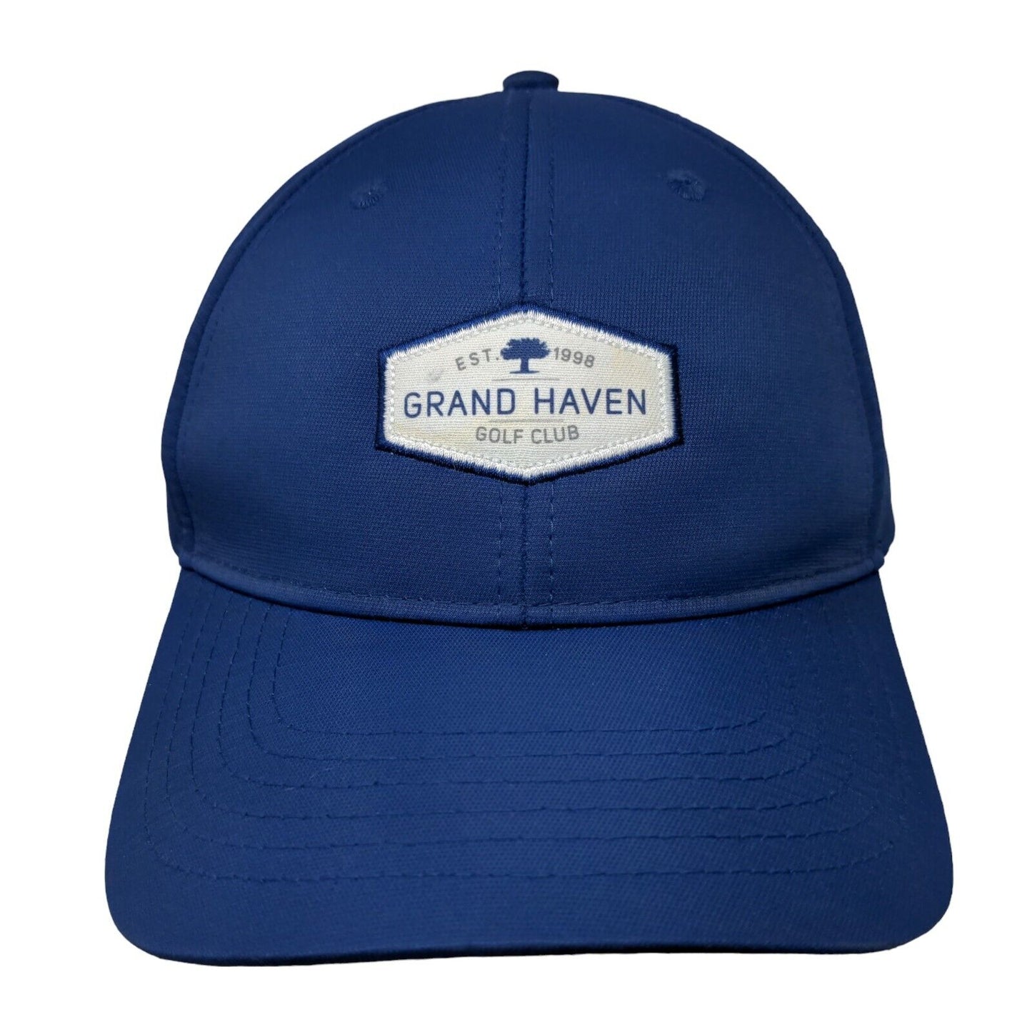 Grand Haven Golf Club Strapback Hat Blue Mid Fit Ahead Performance