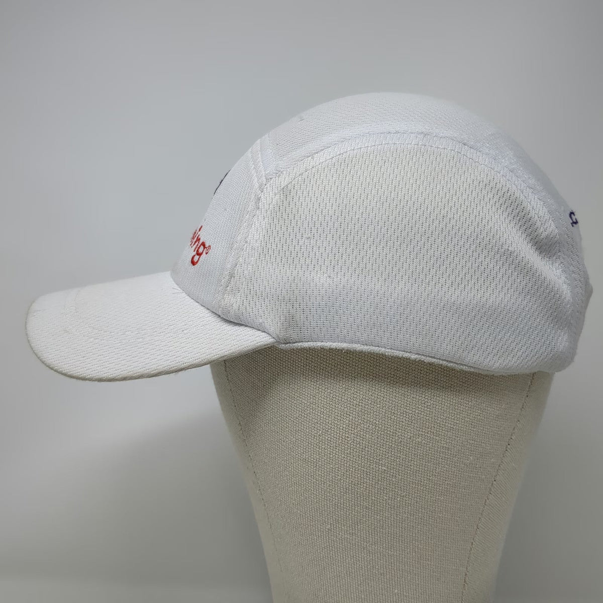 White 5 Panel One Size ChiRunning Strapback Mesh Performance Running Sport Hat
