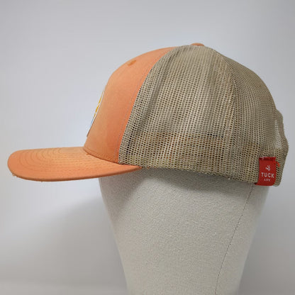 Tuck Life Trucker Hat Orange One Size Mesh Back Snapback Mountain Sun Patch