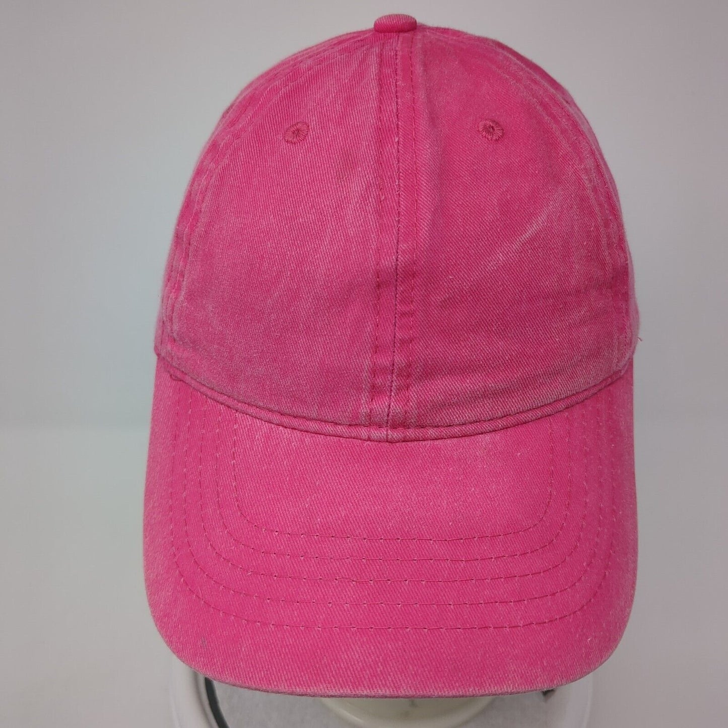 Unbranded Strapback Hat Pink One Size Adjustable Vented Holes 6 Panel Blank