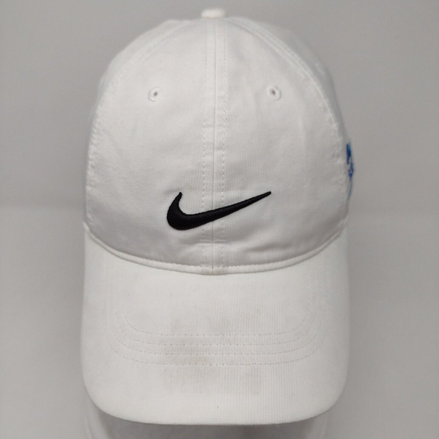 Nike Strapback Hat White OSFM Adjustable Embroidered Swoosh Logo Polyester
