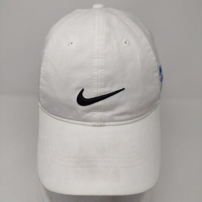 Nike Strapback Hat White OSFM Adjustable Embroidered Swoosh Logo Polyester