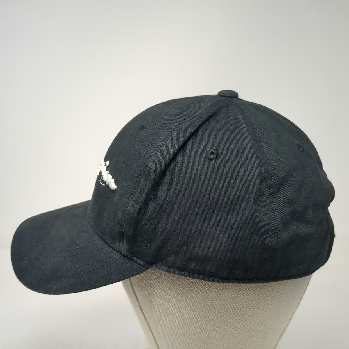 Champion Baseball Cap Black One Size Slideback Leather Strap Embroidered Hat