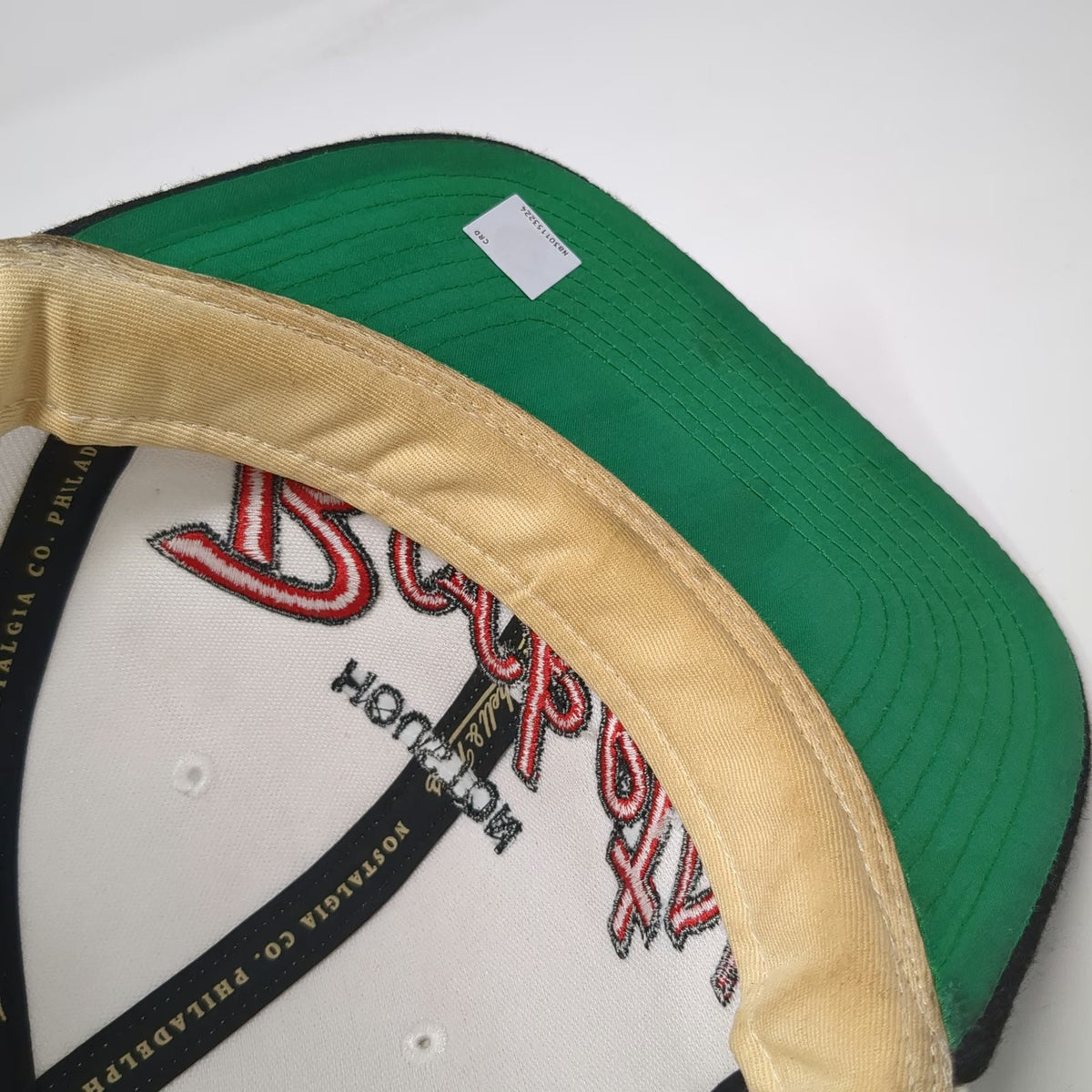 Mitchell & Ness Houston Rockets Snapback White OS Hat Green Under Visor NBA