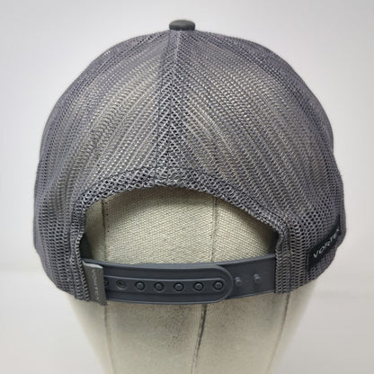 Vortex Trucker Hat Gray One Size Snapback Mesh Leather Patch Outdoor Logo