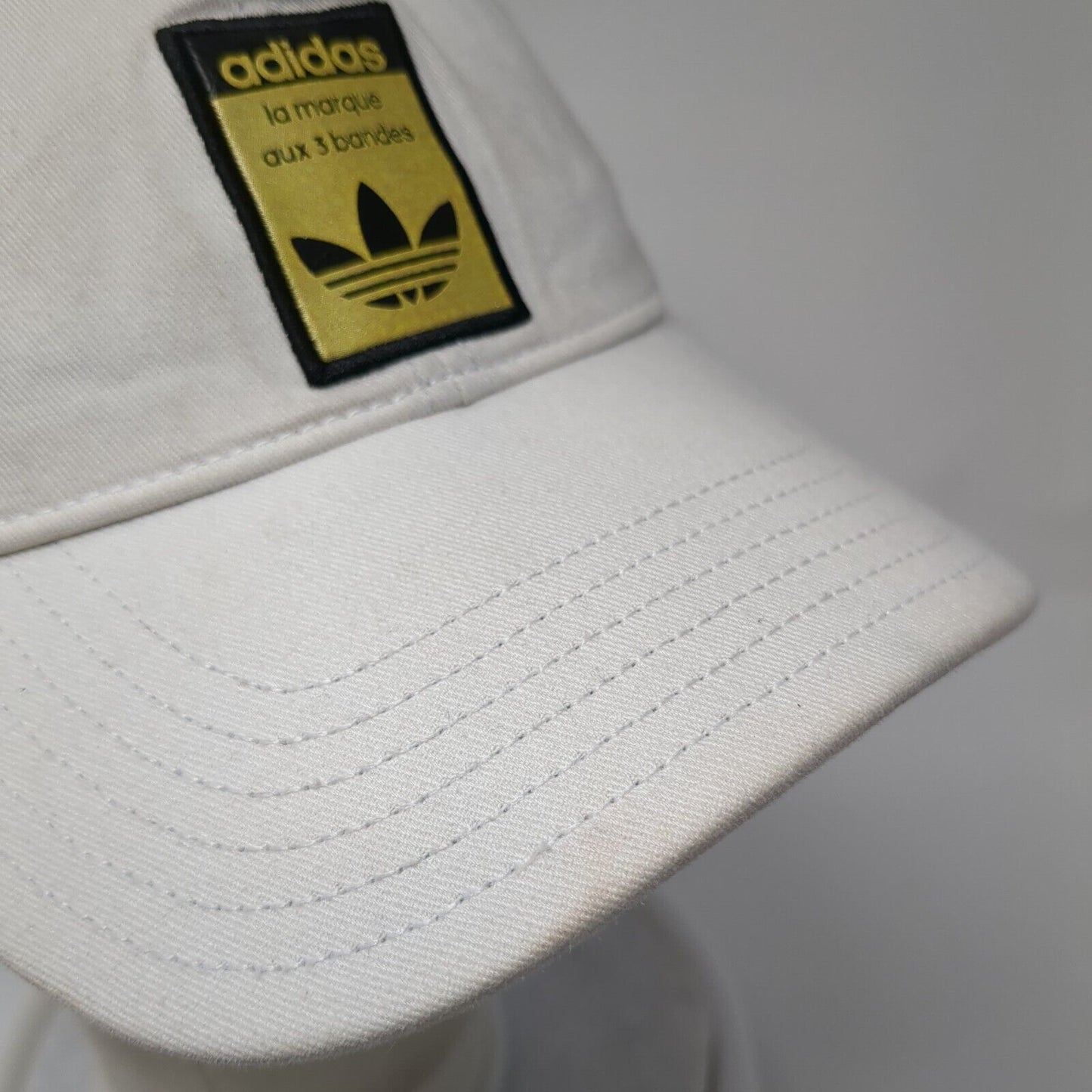 Adidas Slideback Hat White One Size Adjustable Embroidered Patch Logo Cotton