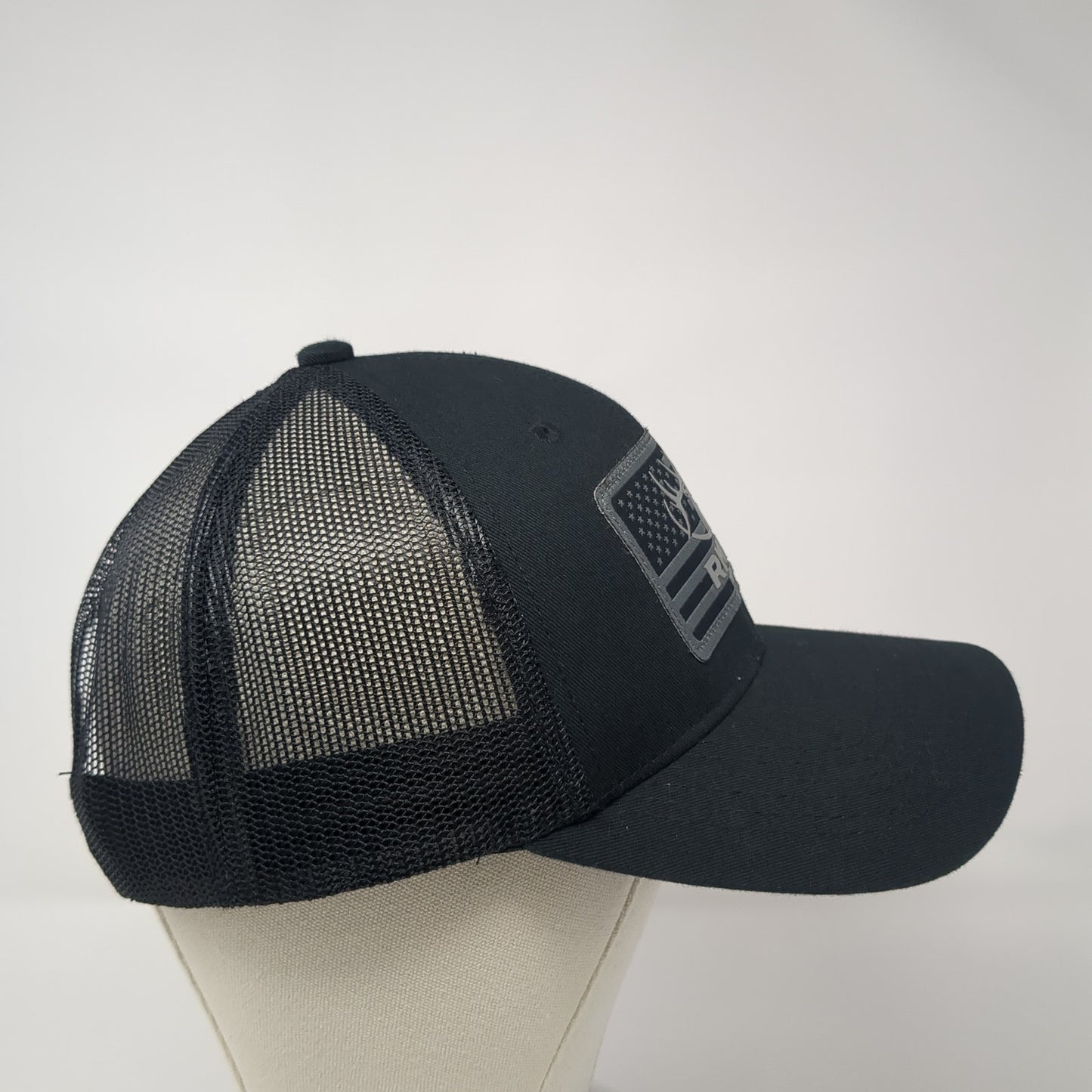 RMEF Volunteer Snapback Trucker Hat Black OS Adjustable Mesh Back Outdoor Cap
