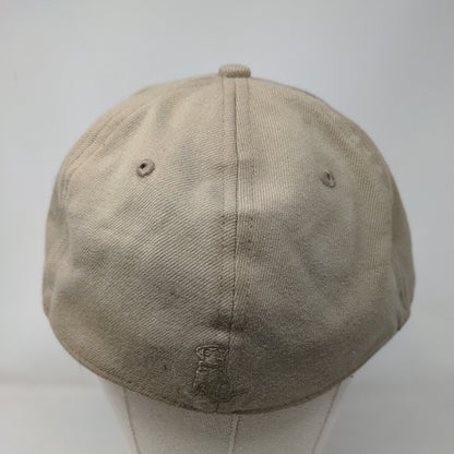 DC Cremieux Fitted Hat Tan Size L/XL Embroidered A-Flex Vented Holes 6 Panel