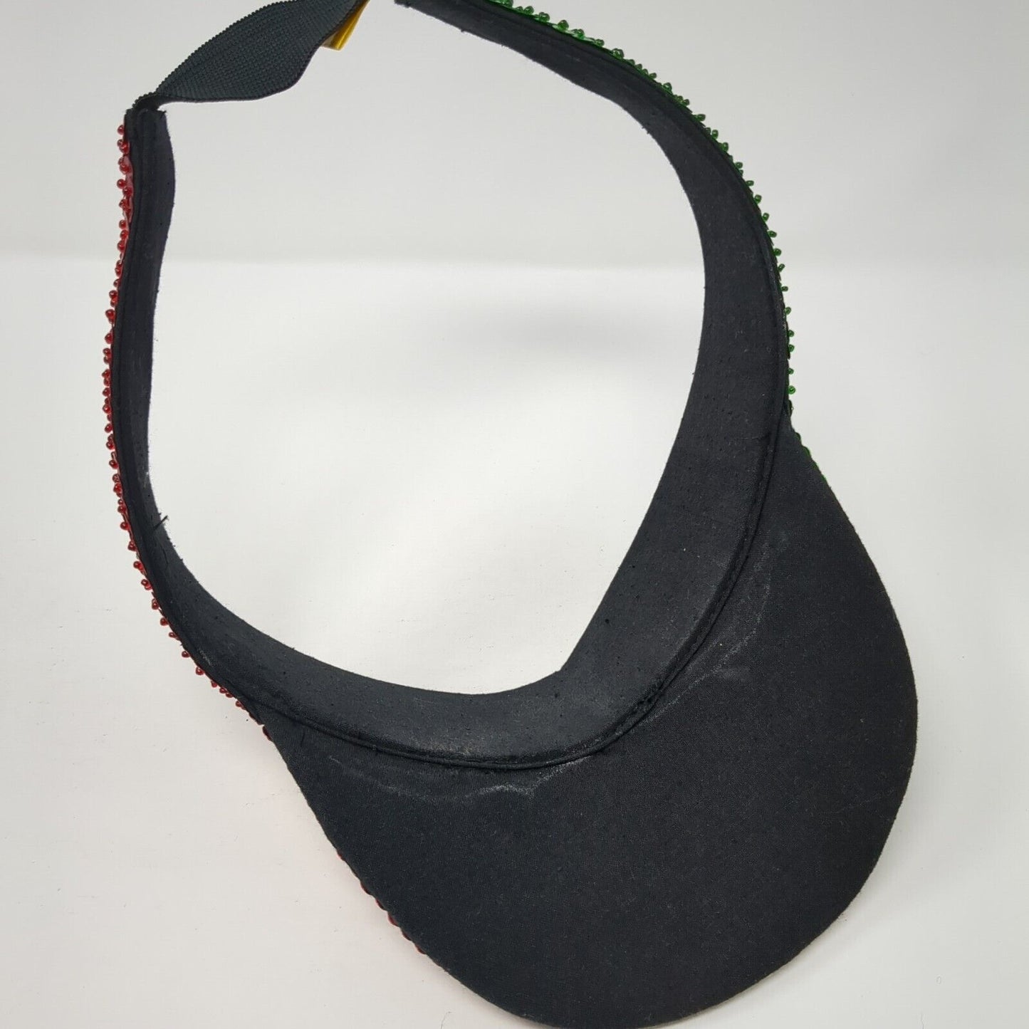 Italian Flag Sequin Sun Visor Multicolor One Size Stretch Patriotic Embellished