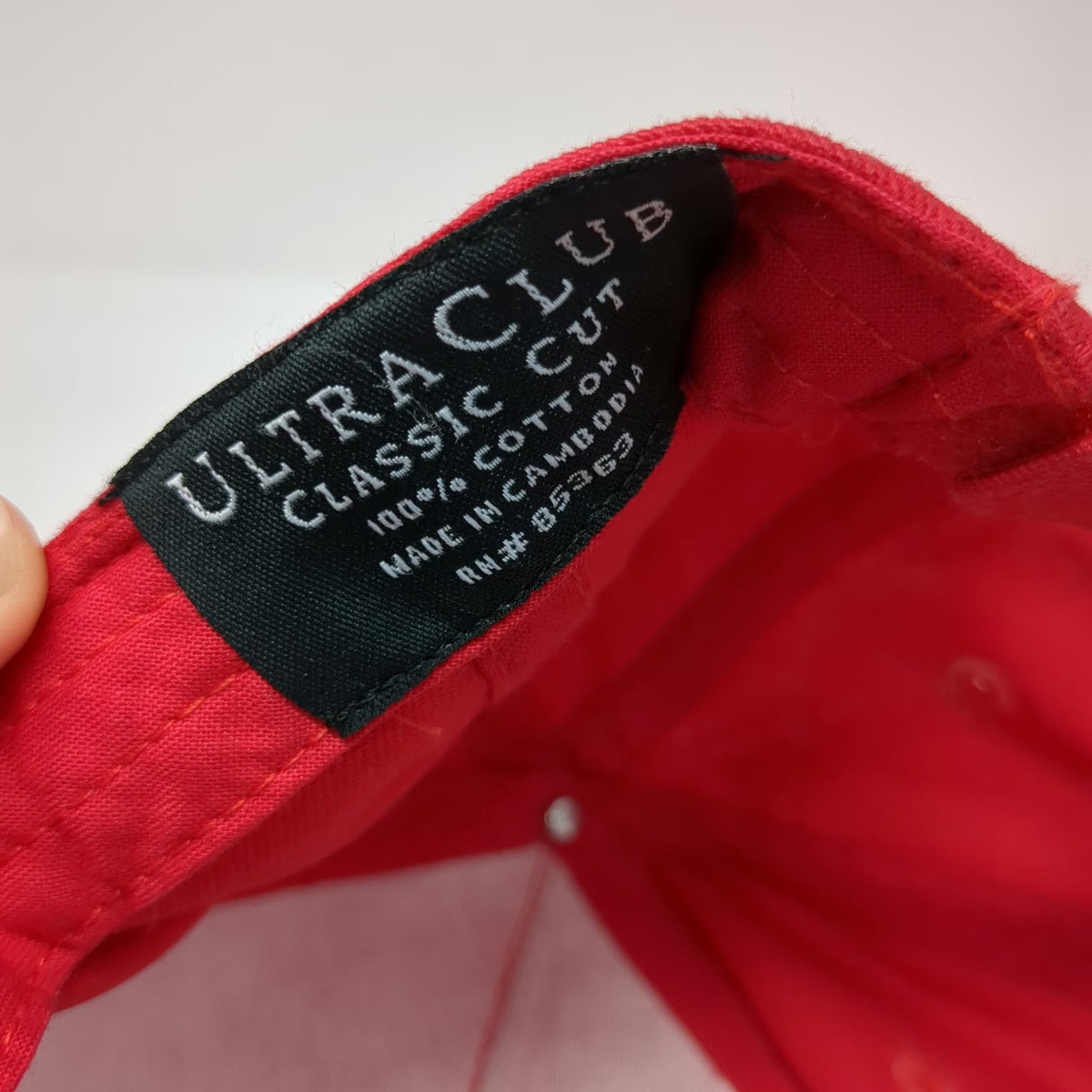 UltraClub 5 Panel Red Hat One Size Tony Casale Landscape Masonry Strapback