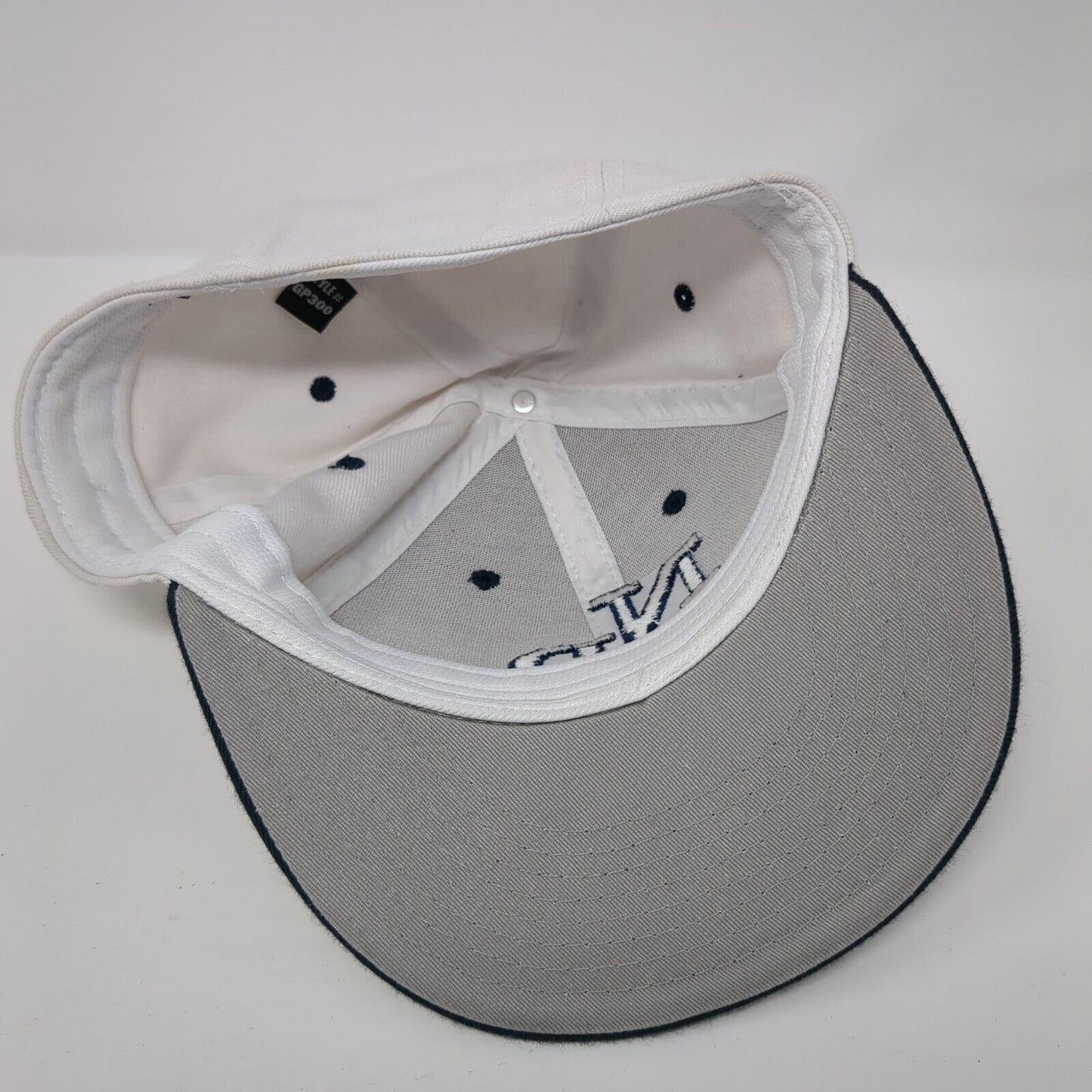NP Fitted Hat White 7 1/4 Embroidered Vented Holes 6 Panel The Game Pro