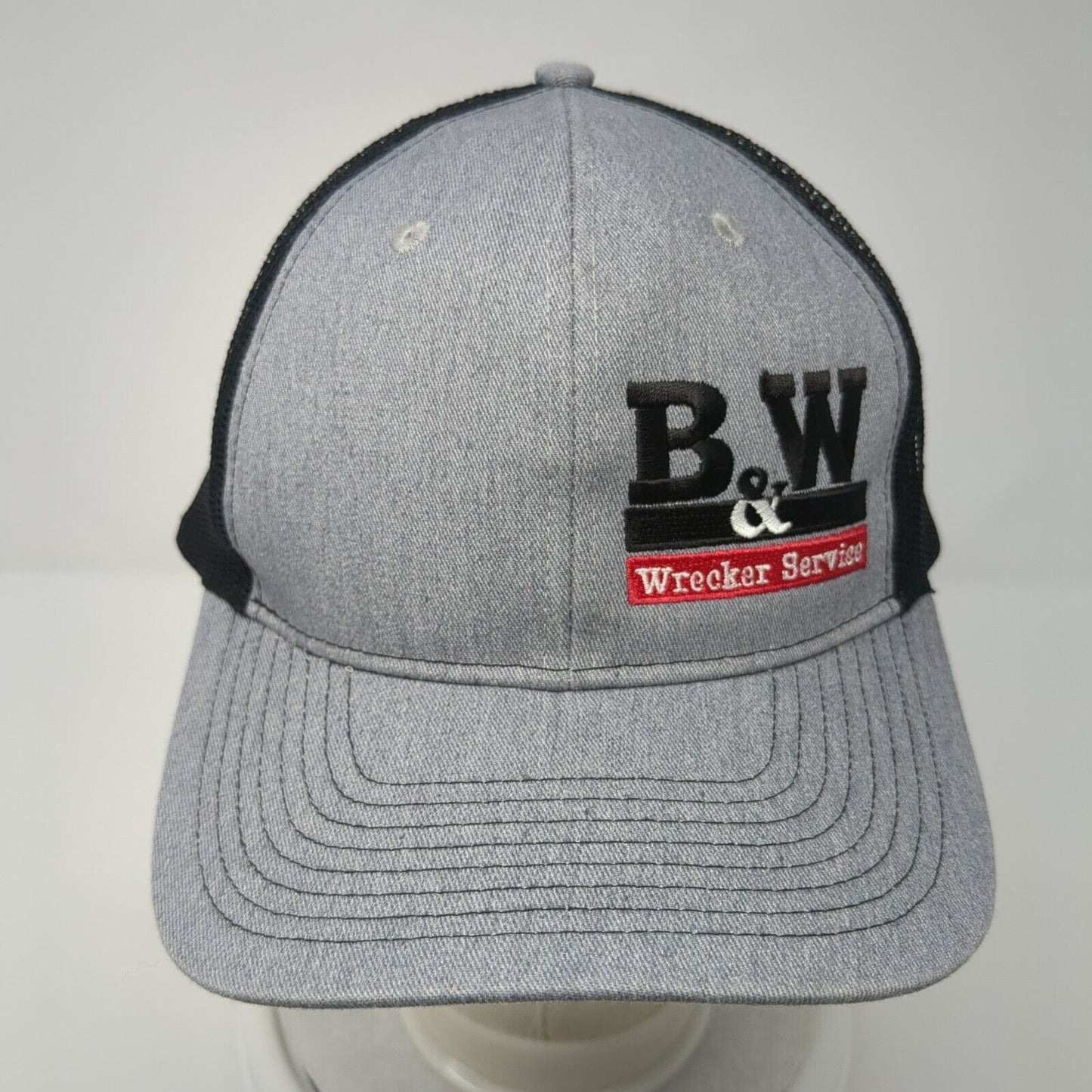 B&W Wrecker Service Snapback Trucker Hat Gray One Size Adjustable Port Authority