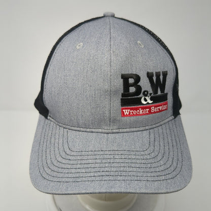 B&W Wrecker Service Snapback Trucker Hat Gray One Size Adjustable Port Authority