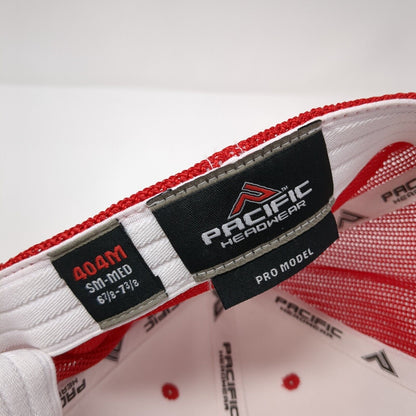 Idaho State Map Fitted Mesh Back Trucker Hat Red 6 7/8-7 3/8 Flexfit