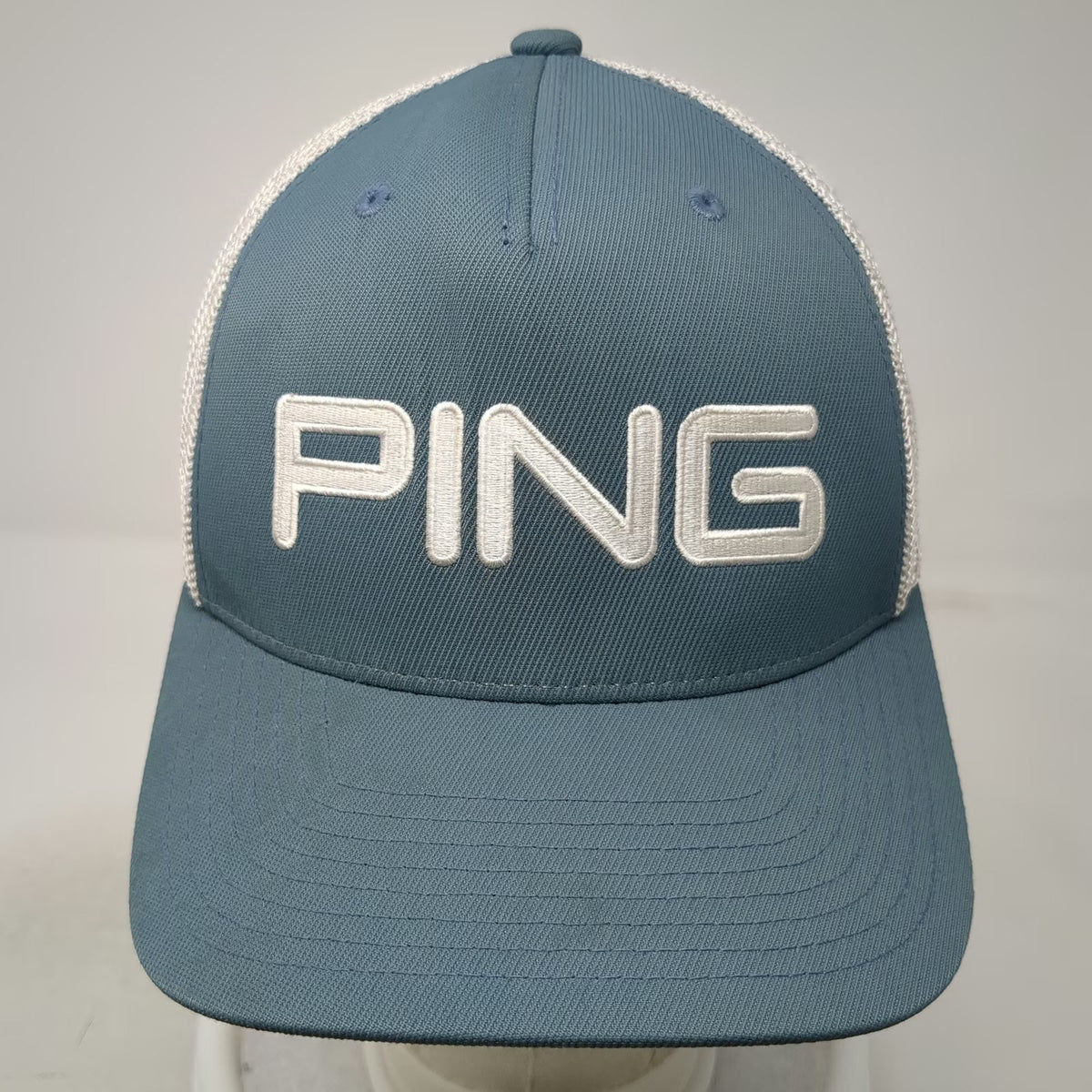 Ping Trucker Hat Blue White One Size Snapback Mesh Back Golf 110 Flexfit Tech