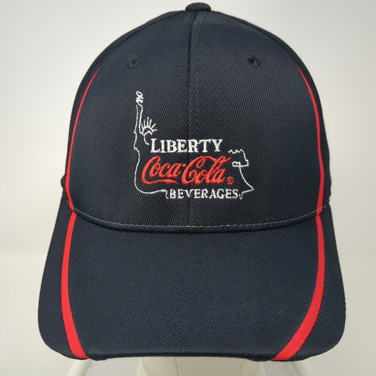 Sport-Tek Baseball Cap Black XL Liberty Coca-Cola Beverages Logo Piping Hat
