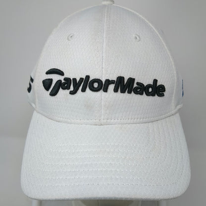 TaylorMade Baseball Cap White XL SIM TP5 A-Flex Stretch Fit Golf Performance Hat