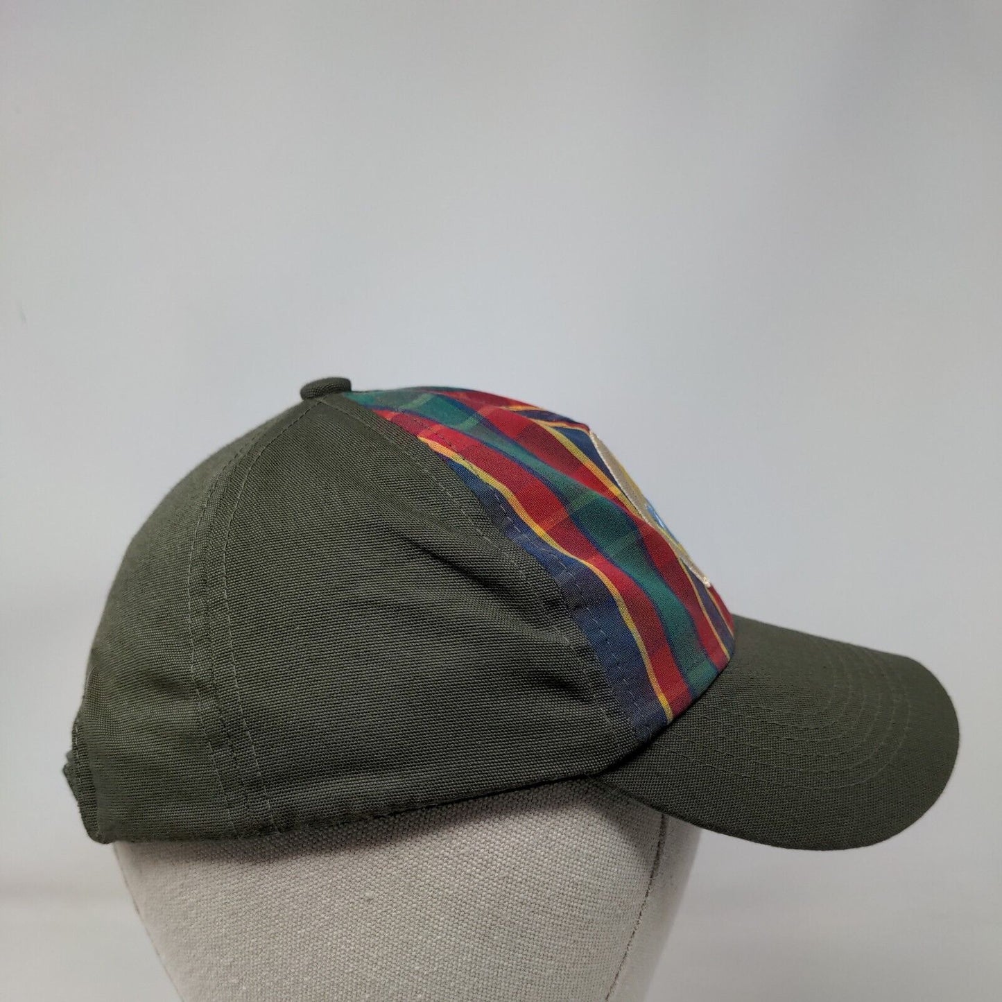 Boy Scouts Of America Webelo Strapback Hat Green S-M Embroidered Plaid 6 Panel
