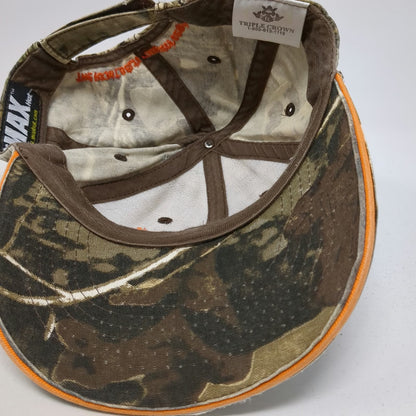 The MAX Hat Baseball Cap Green Orange One Size Camo Intralox Logo Strapback Gear