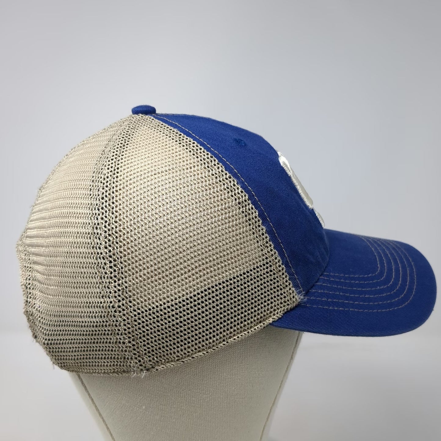 '47 New York Giants NFL Trucker Hat Blue Beige White Green OSFM Snapback Mesh