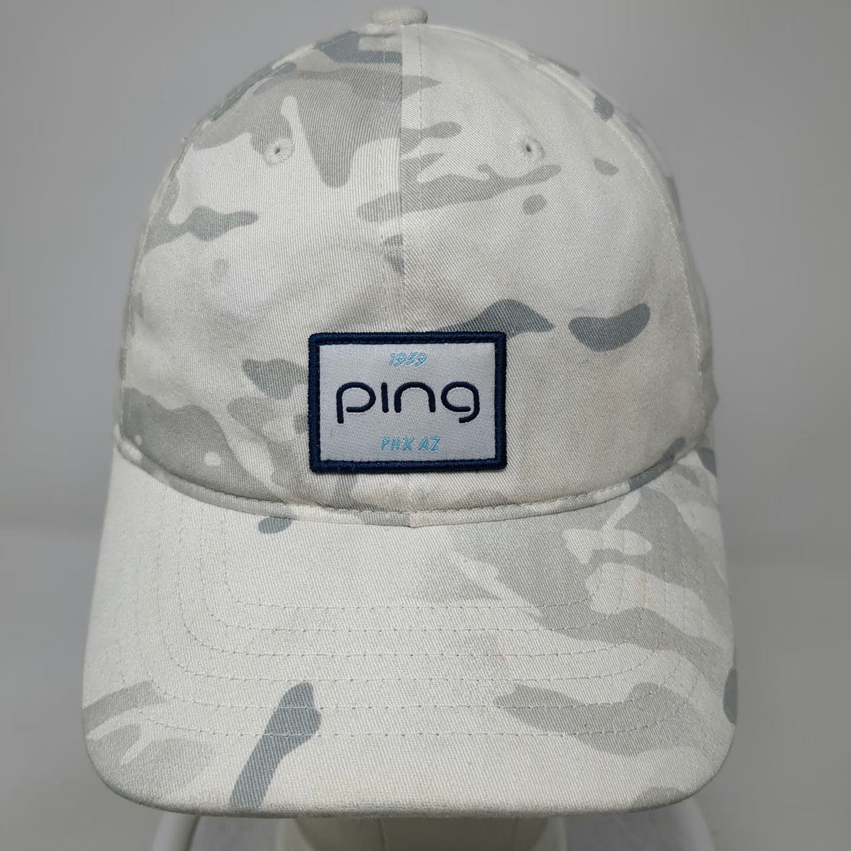 Ping Baseball Cap White Camo One Size Slideback Golf Play Your Best Patch Hat