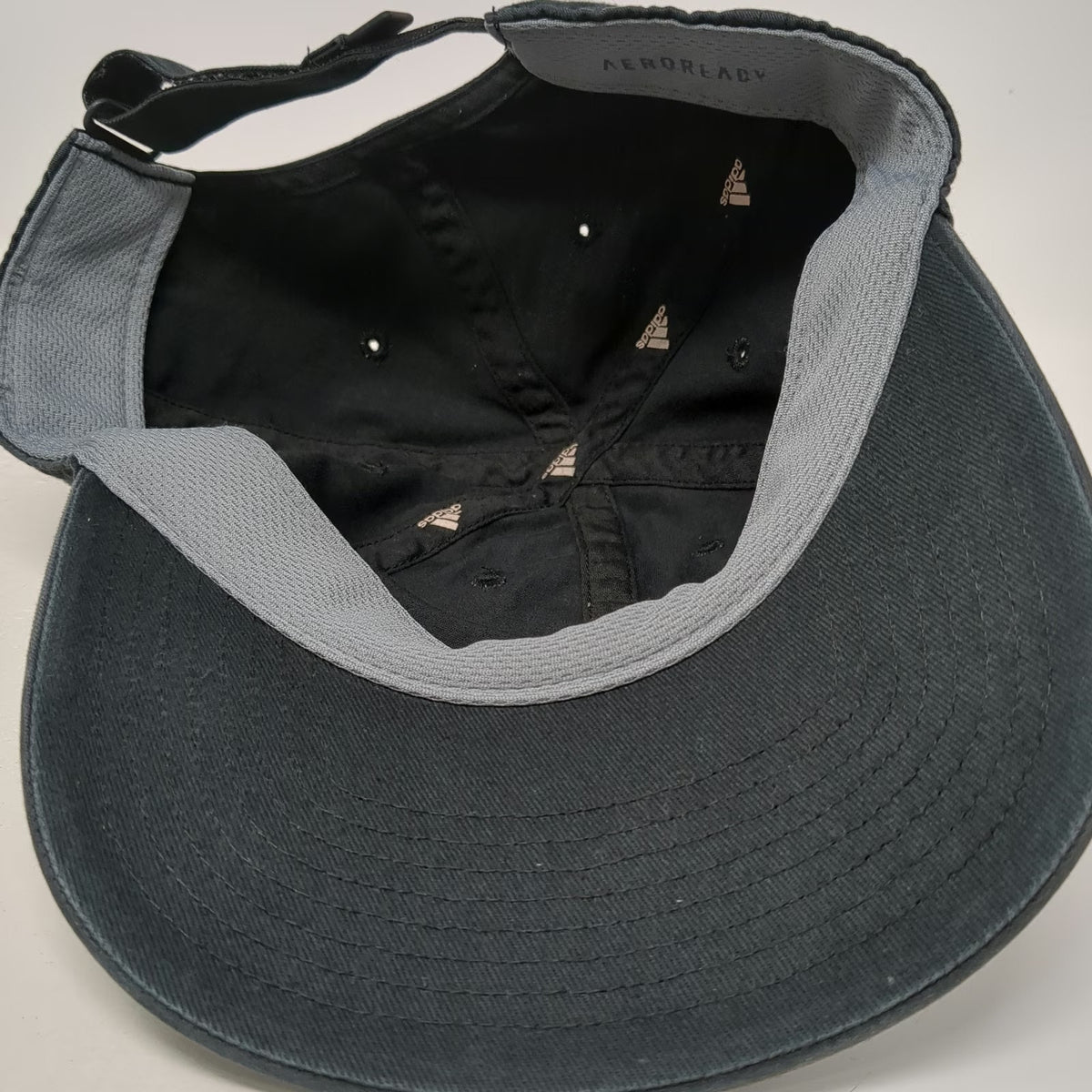 Adidas Baseball Cap Black One Size Strapback Hat AEROREADY Logo Cotton Blend