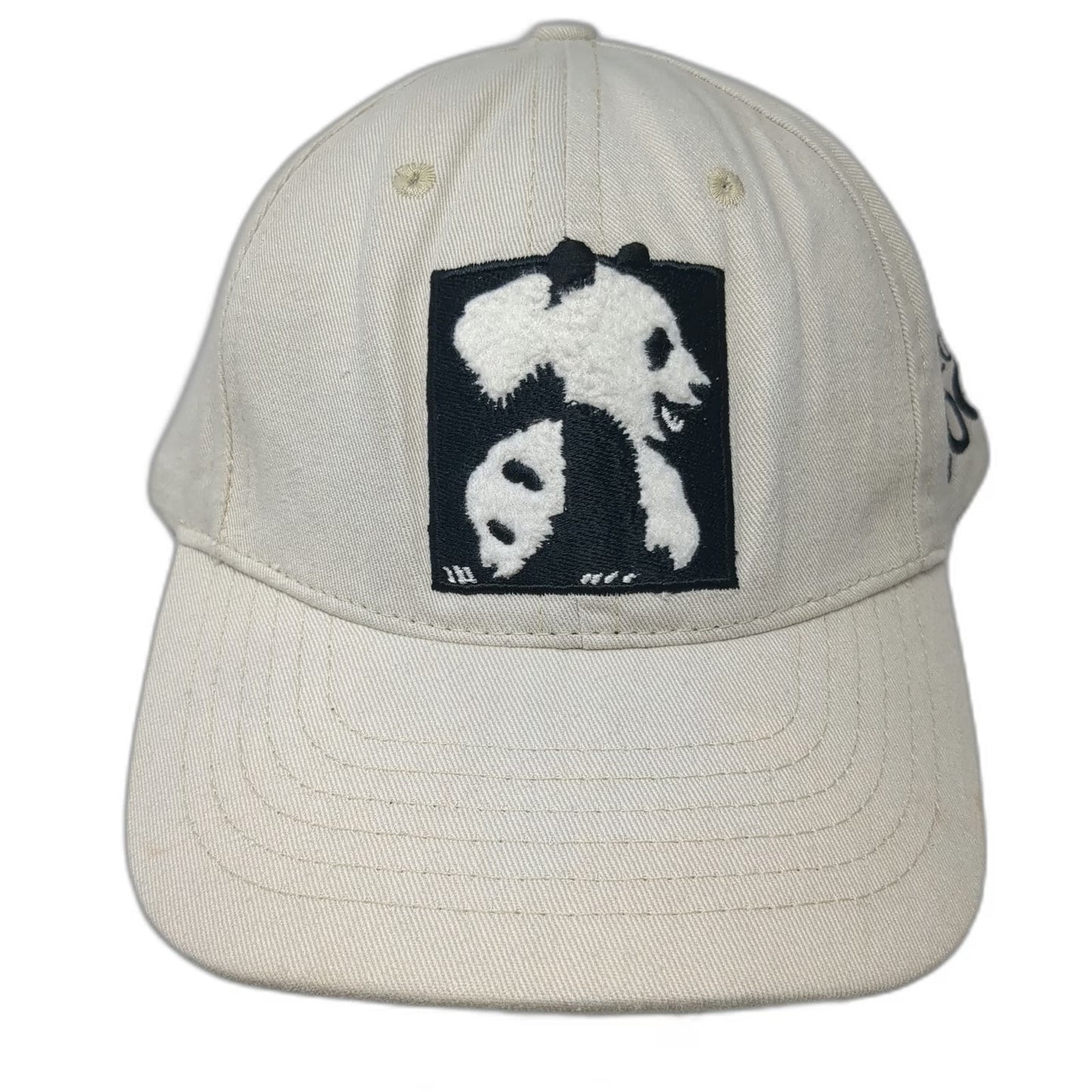 San Diego Zoo Baseball Cap Beige One Size Panda Logo Strapback Hat Adjustable