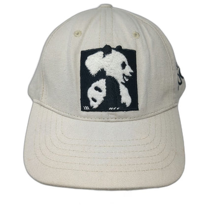 San Diego Zoo Baseball Cap Beige One Size Panda Logo Strapback Hat Adjustable