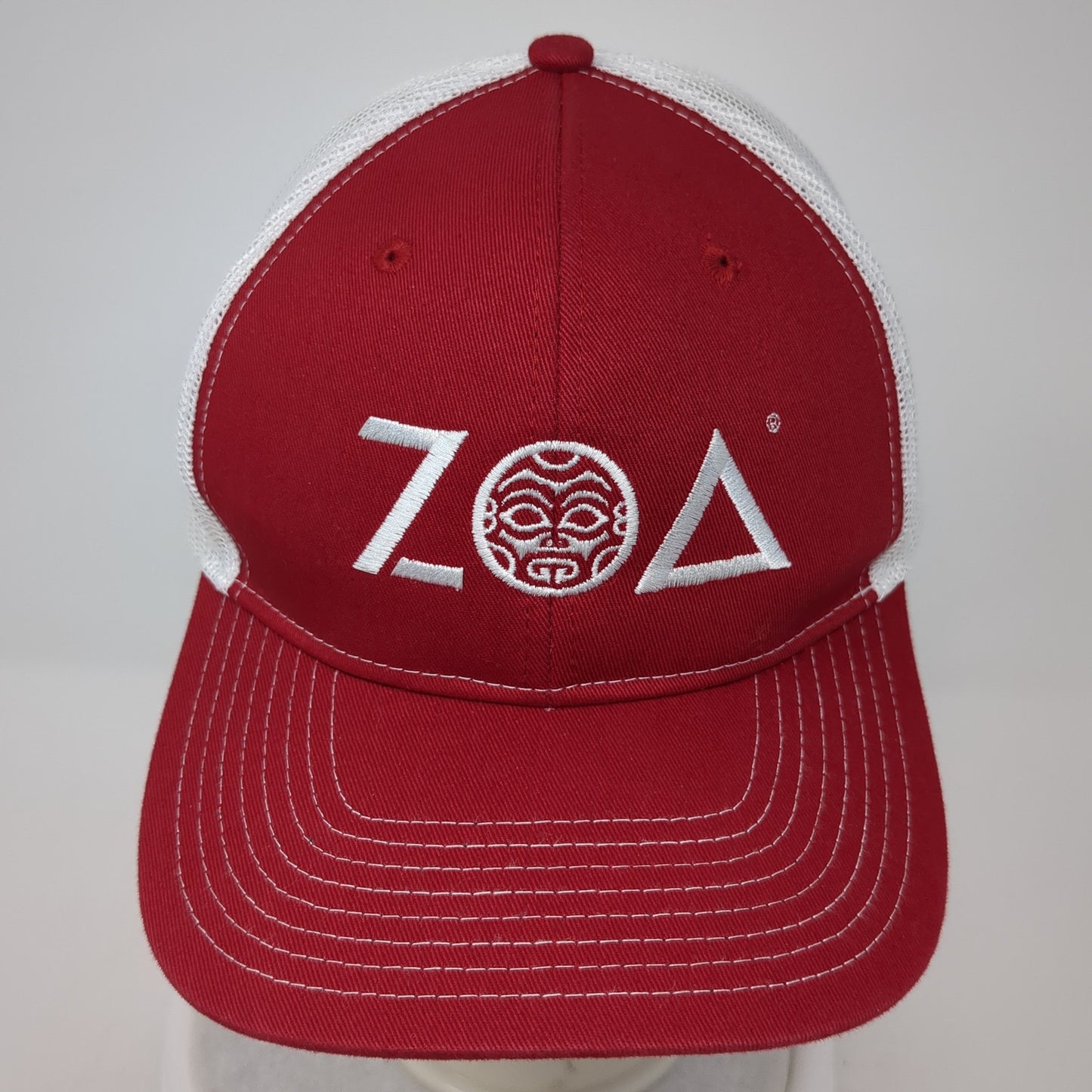 ZOA Energy Trucker Hat Red One Size Adjustable Mesh Back Port Authority