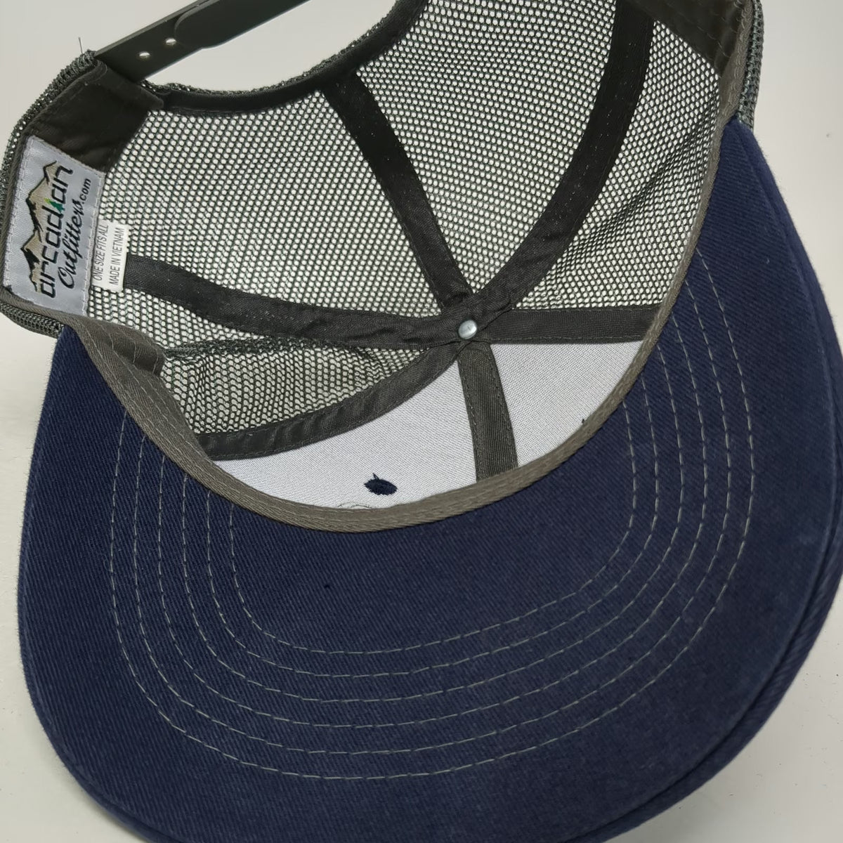 Arcadian Outfitters Trucker Hat Blue One Size Utah Fish Patch Snapback Mesh Cap