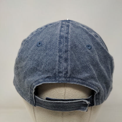 Unbranded Strapback Hat Blue OSFM Adjustable Vented Holes 6 Panel Denim Blank