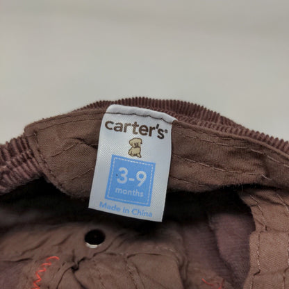 Carter's Baby Stretchy Hat Brown Size 3-9 Months Corduroy Embroidered 01 Dog