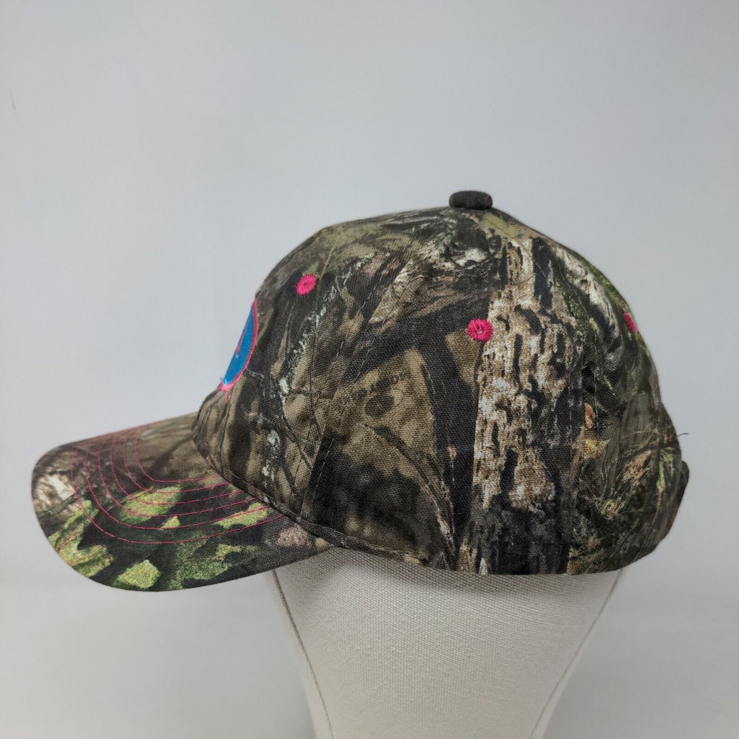 Mossy Oak Women's Strapback Camo Hat Embroidered Logo Pink Accents