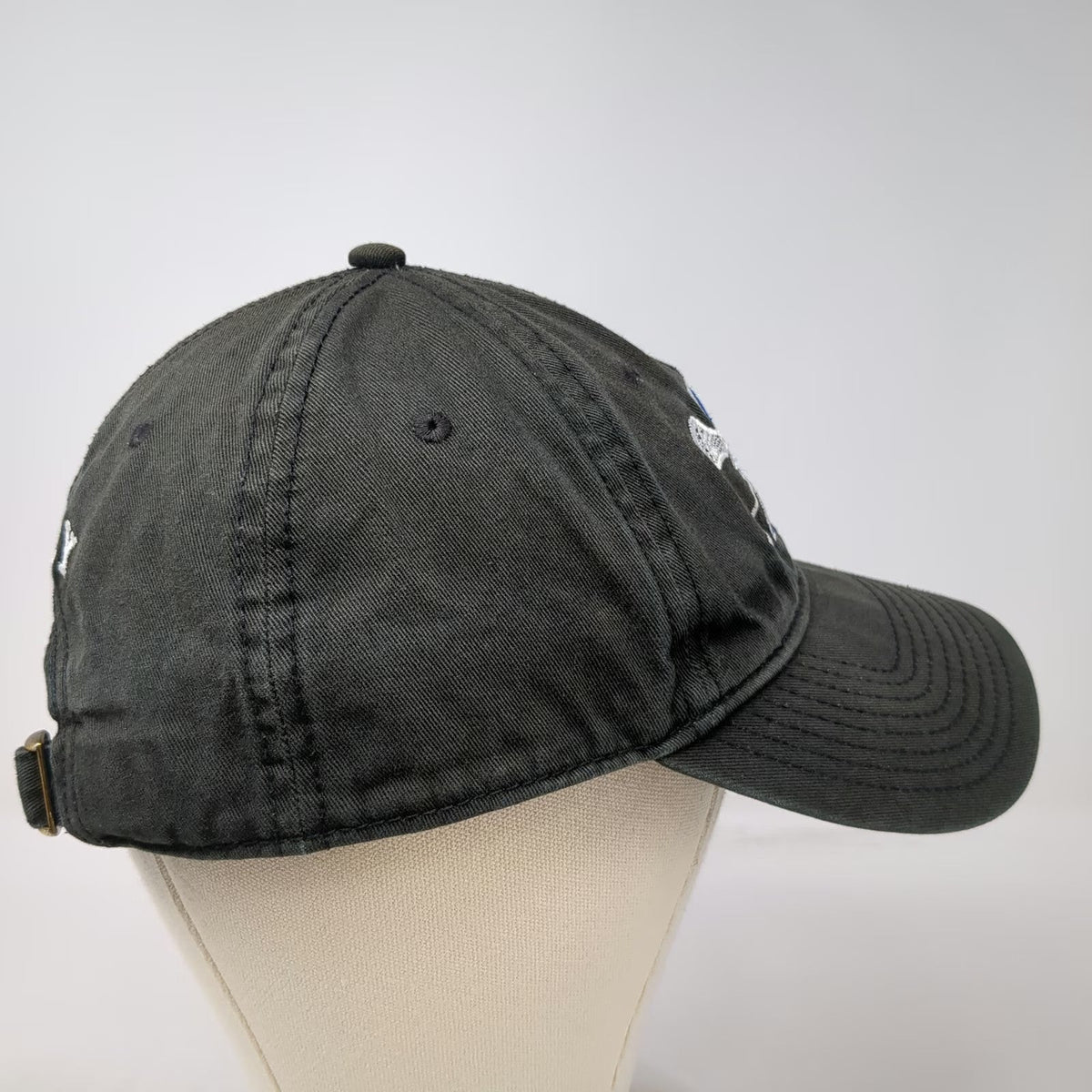 The Game Black Baseball Cap One Size Lacrosse SPF Logo Slideback Family Hat