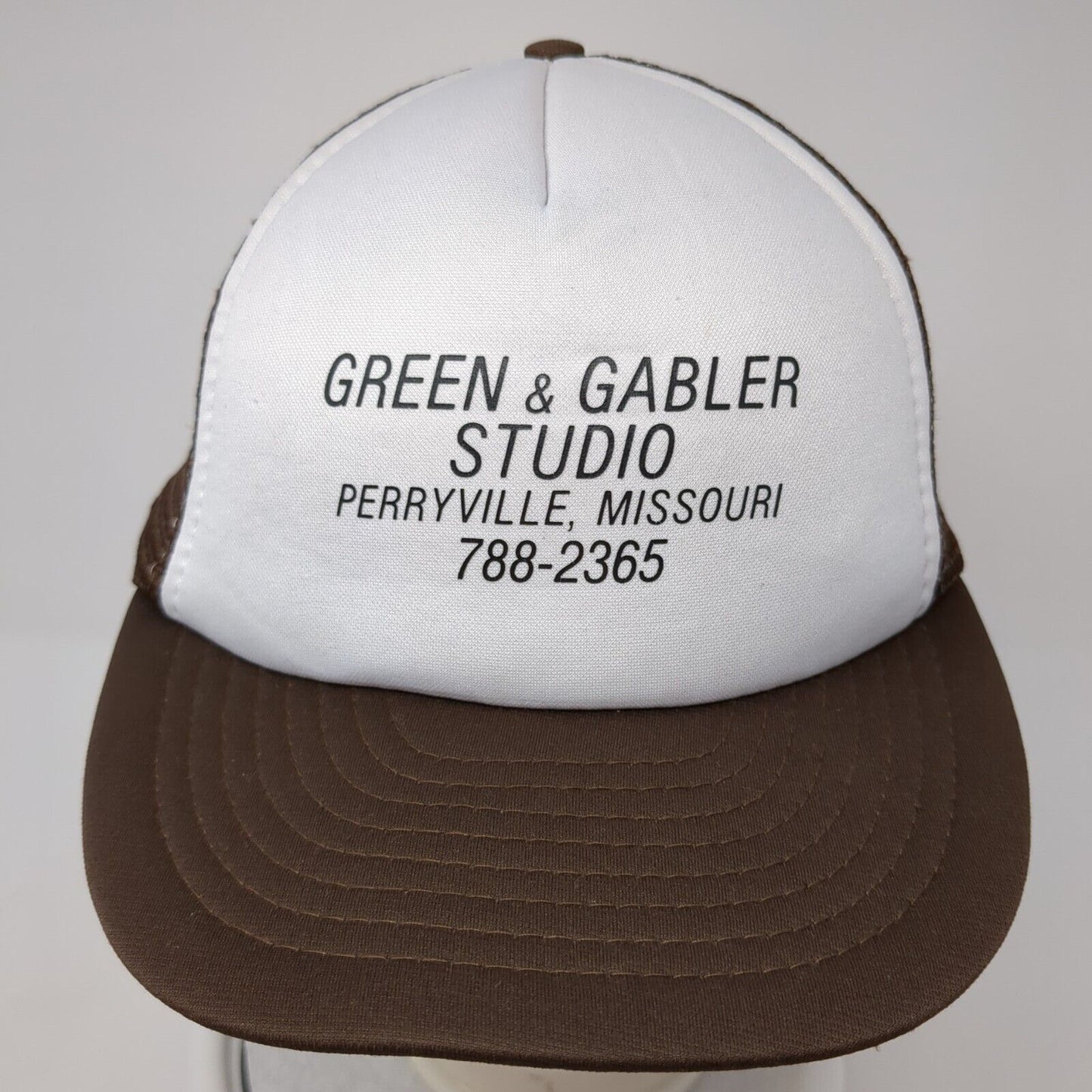Green & Gabler Studio Perryville Missouri Snapback Trucker Hat Brown OS Mesh