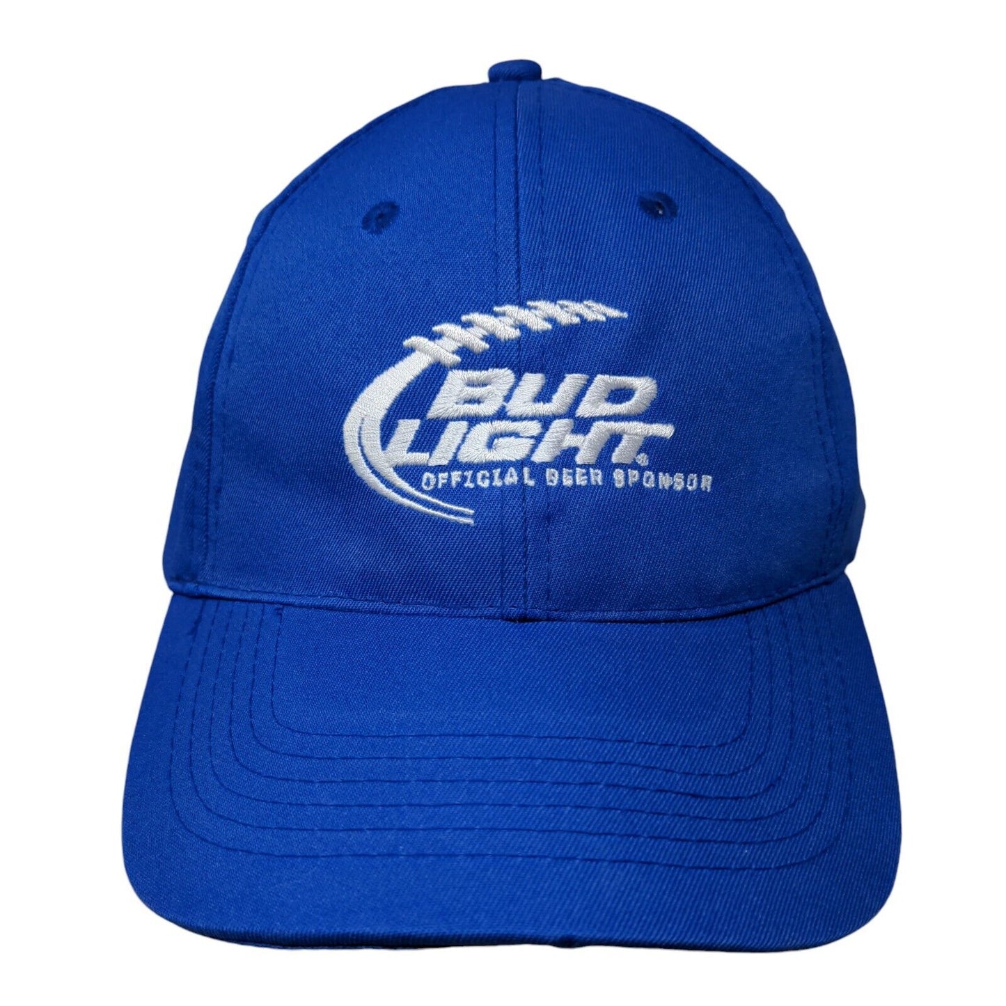 Bud Light Official Beer Sponsor Strapback Hat Blue One Size Embroidered Apollo