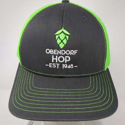 Richardson Trucker Hat Gray Green One Size Hop Cone Mesh Snapback Agriculture