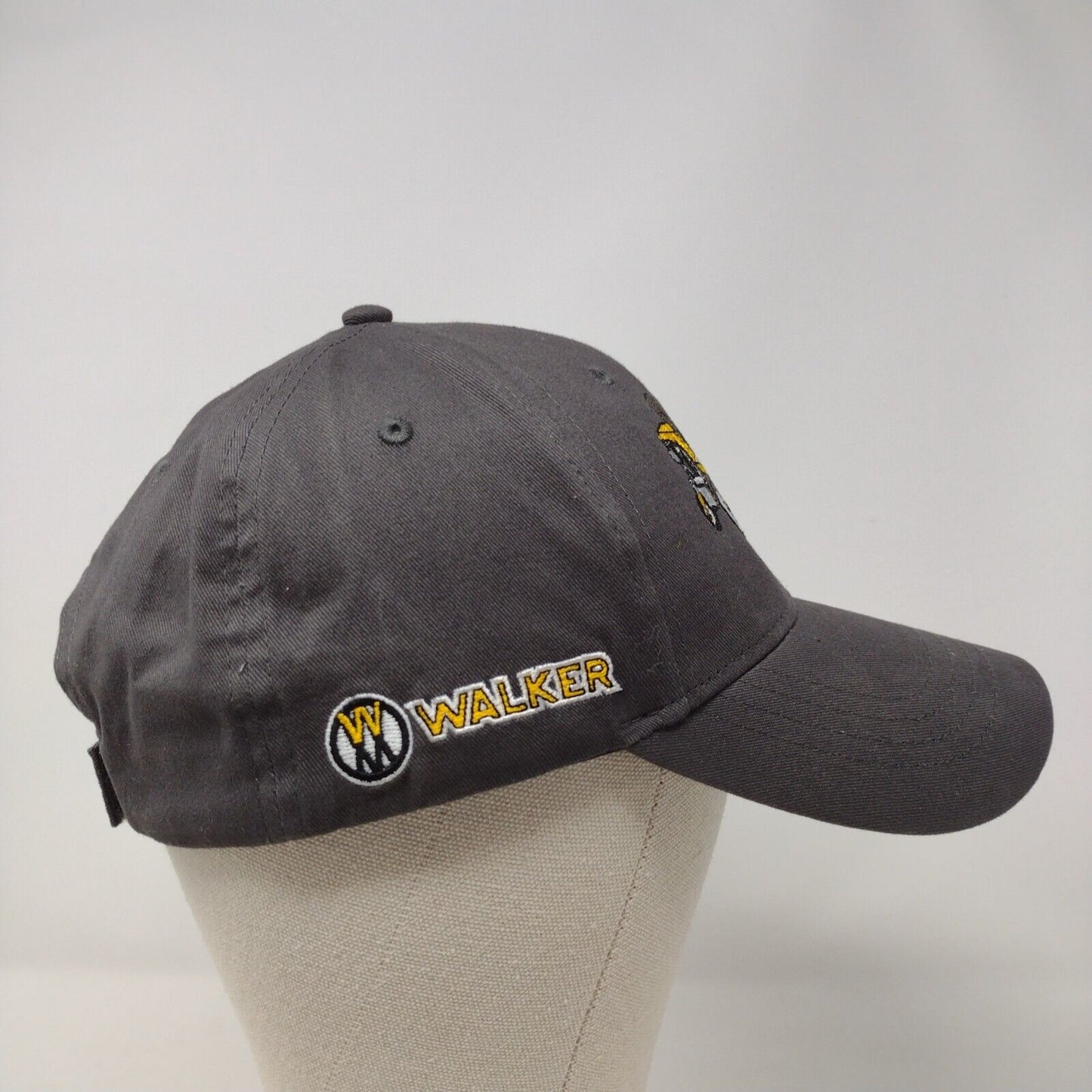 Walker Owner Strapback Hat Gray OSFA Adjustable Embroidered Vented Holes