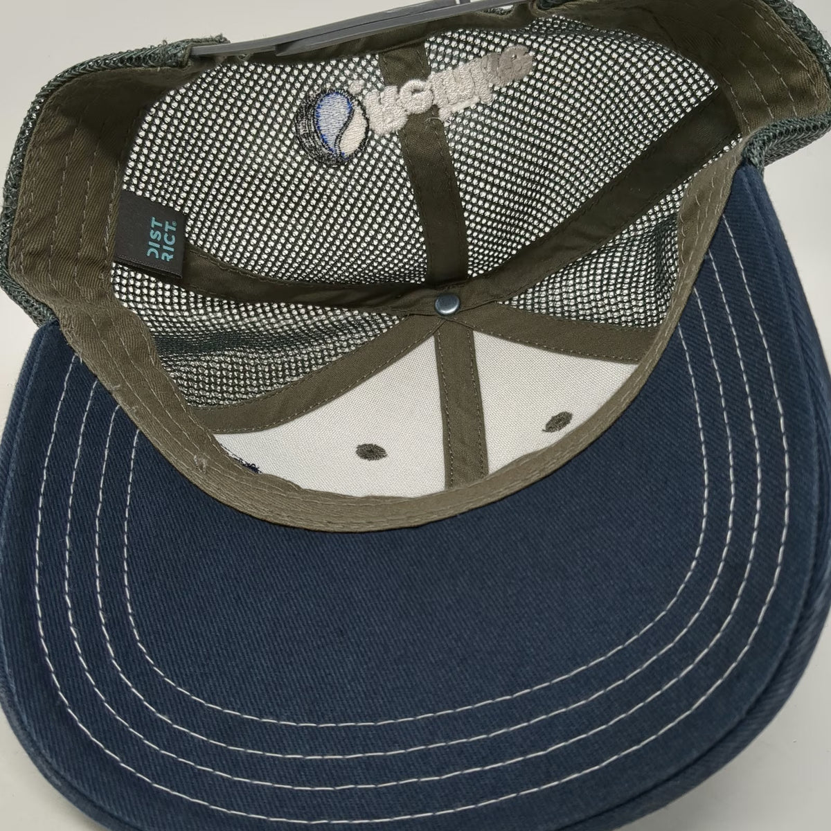 District Trucker Hat Gray Blue Green One Size Farmore Idaho Reinke Mesh Snapback