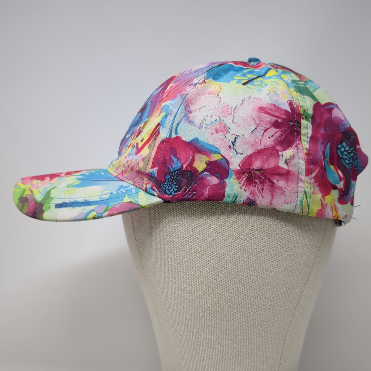 Bongo Baseball Cap Pink Floral All-Over Print One Size Strapback Hat Polyester