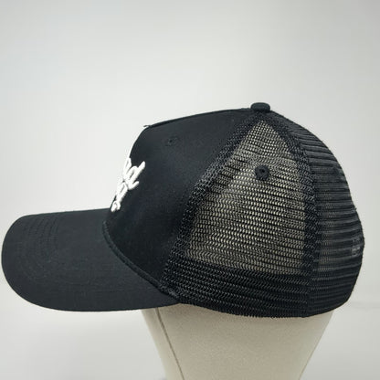 Dad Gang Trucker Hat Black One Size Mesh Snapback IYKYK Script Logo Embroidery