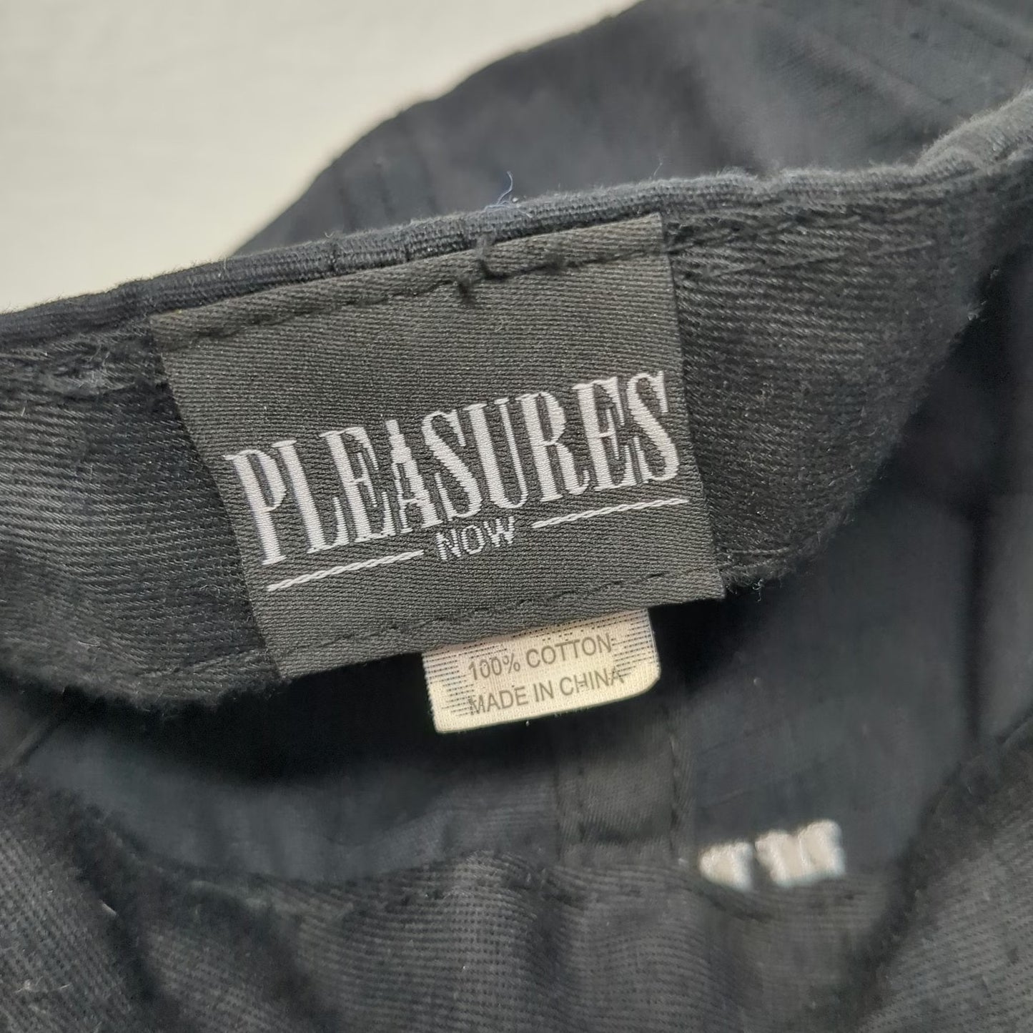 Pleasures Baseball Cap Black One Size Embroidered Logo Adjustable Strapback Hat